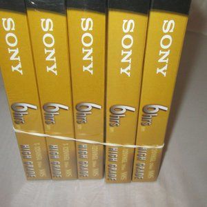 5 New Sony 6 hrs High Grade Blank VHS tapes T-120